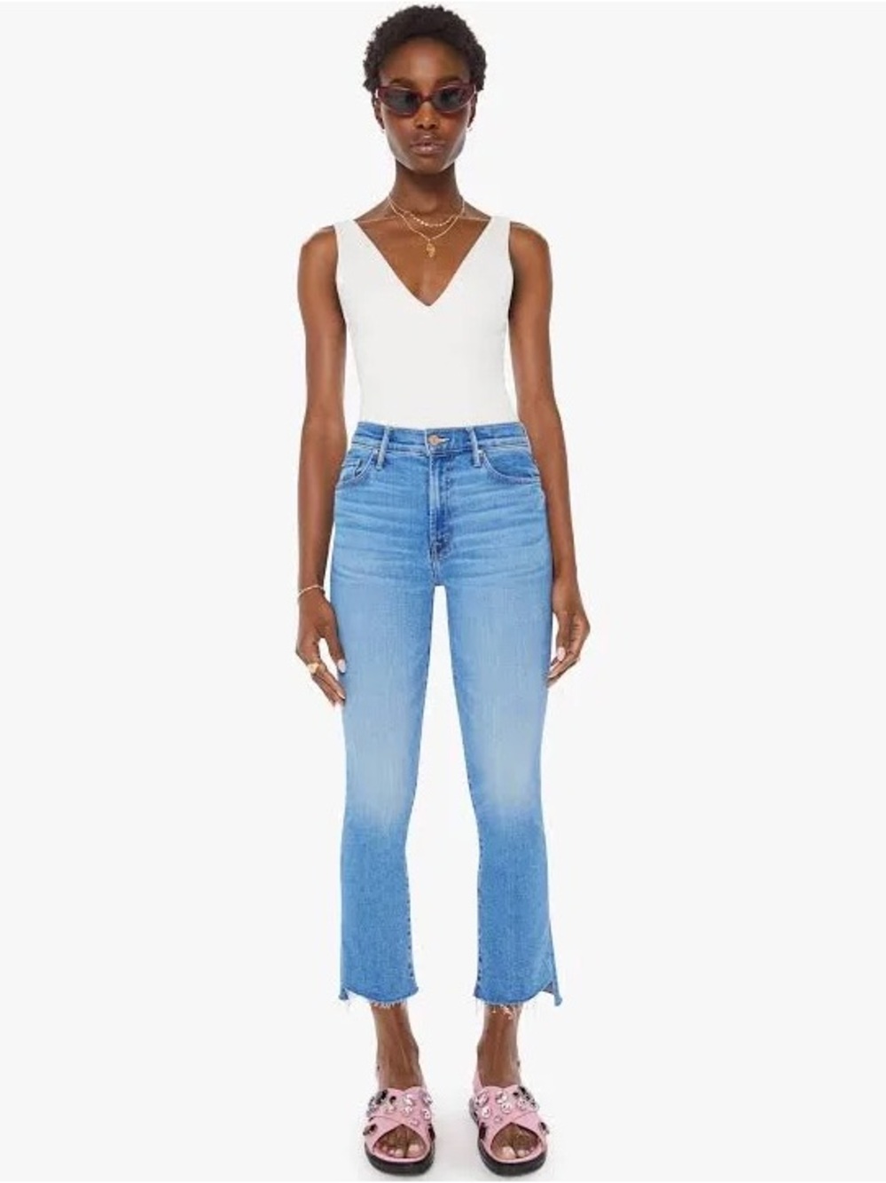 MOTHER Women's The Insider Crop Step Fray